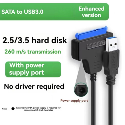 Cabo Adaptador  para USB 3.0 para Unidades SSD/HDD de 2,5 Polegadas, Suporta Velocidade de Até 5 Gbps 2