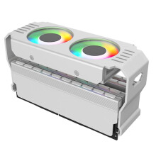 Moduł Pamięci RAM Obudowy Komputera ARGB Cooler DDR3 do DDR5 5V 3Pin PWM 4Pin Light Sync 120mm Podwójne Wentylatory Chłodzenie Radiator Biały
