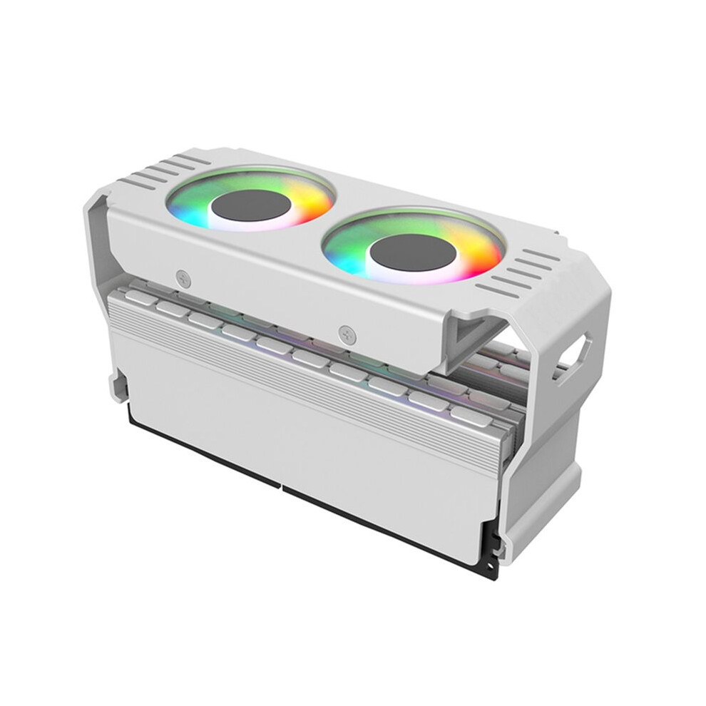 Pc Case Ram Memory Module Argb Cooler Ddr3 To Ddr5 5V 3Pin Pwm 4Pin Sync 120Mm Dual Fans Cooling Radiator Light/White 6031272645136