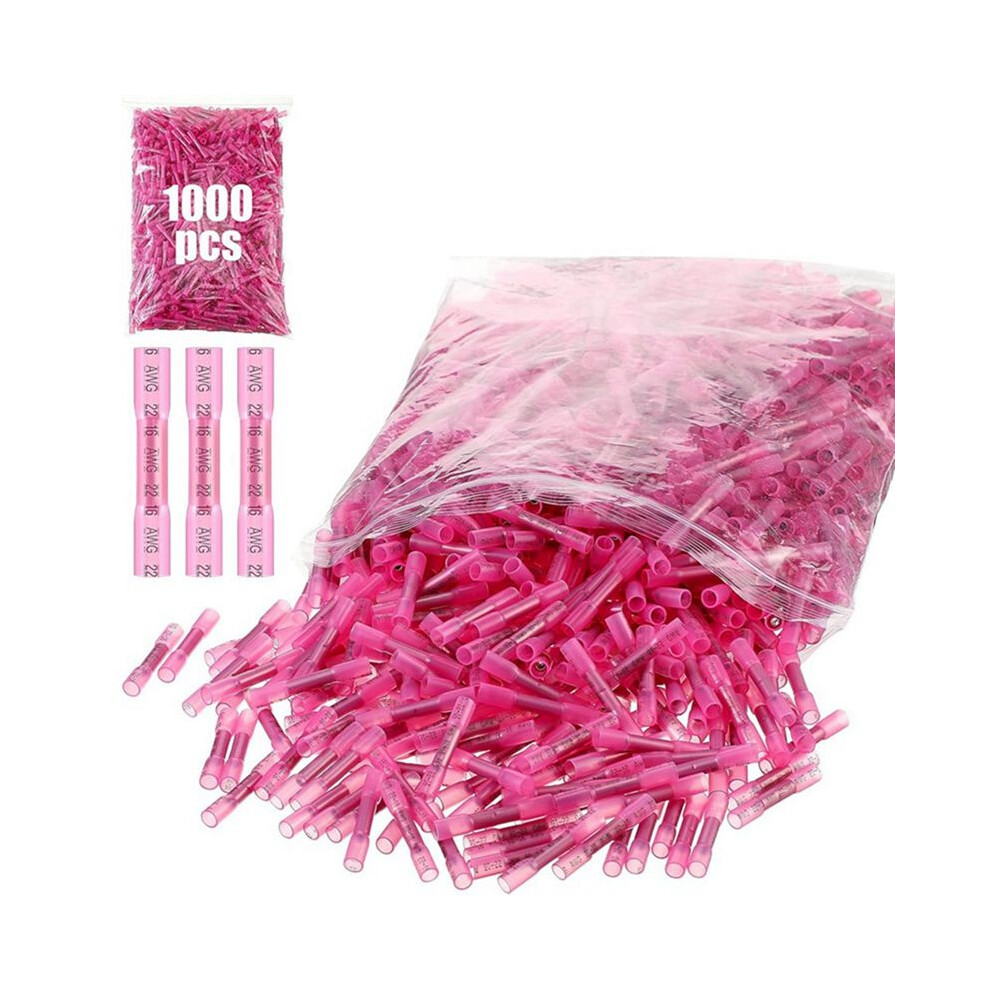 1000 Pcs Heat Shrink Butt Connectors, Marine Grade Insulated Crimp Wire Heat Shrink Wire Connectors, Suitable For Boats 4711764417299