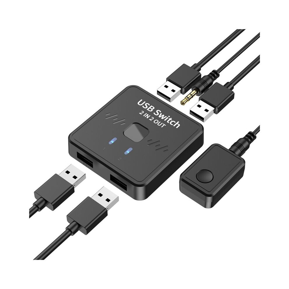 Usb Printer Sharer 2-In 2-Out Printer Sharing Device Usb Splitter Hub Converter For Keyboard Mouse Usb Drive 6033906212769