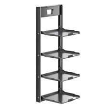 4 Layer Food Prep Rack Space-Saving Kitchen Prep Station Multi-Tier Food Tray & Plate Storage Rack