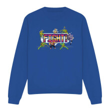 (M, Royal Blue) Teenage Mutant Ninja Turtles Unisex Adult Arcade Fight Sweatshirt