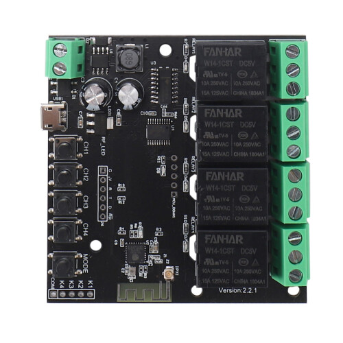 4CH Tuya  WiFi  Module Wireless Relay  Life APP Remote Control  Timer for  Home