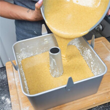 Square Tube Cake Pan,28-Cup Capacity for 18 Cup Recipes,10-Inch Anodized Aluminum Angel Food, Chiffon & Pound Cake Pan