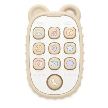 Babybijtring in de Vorm van een Mobiele Telefoon, Siliconen Bijtring, Sensorisch Educatief Speelgoed voor Kinderen, Babycadeauset