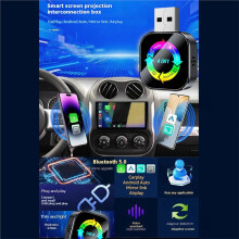 Wireless Carplay Adapter 4in1 Airplay/Mirror Link/Carplay/Android Auto USB Dongle AI Box Wired Carplay to Wireless B