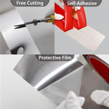 Stainless Steel Kick Plate, Peel and Stick Kickplate Base Cover,Baseboard Molding Trim for Wall, Kitchen Cupboard Silver