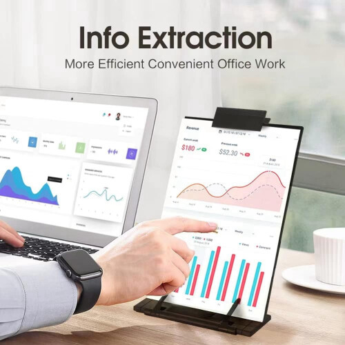Desktop Document Holder Stand with 7 Adjustable Positions,File Organizer Management Copyholder for Typing Speech Reading