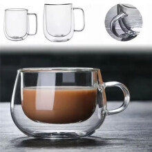 Double Wall Glass TeaCup Transparent Coffee Milk Water Mug High Borosilicate Teaware Drinkware Kitchen 350ml