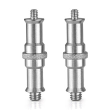 2 Stuks Standaard 1/4 Tot 3/8 Inch Metalen Mannelijke Converter met Schroefdraadadapter voor Studiolichtstandaard, Flitsschoen/Koude Schoenadapter,