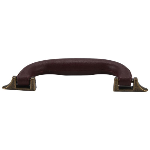 Brown Leather Guitar Musical Instrument Box Luggage Toolbox Trolley Case Handle 1
