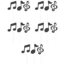 30 Pcs Music Notes Themed Cupcake Topper Paper Cake Inserts Card Wedding Cake Topper Decoration