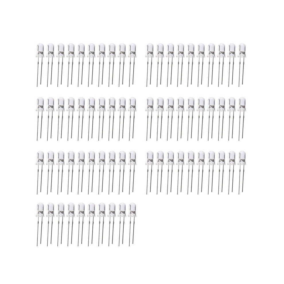 Led Bright Light Lamp Emitting Diode, 70 Piece, 3V-6V, 5 Mm, White 4711834862776