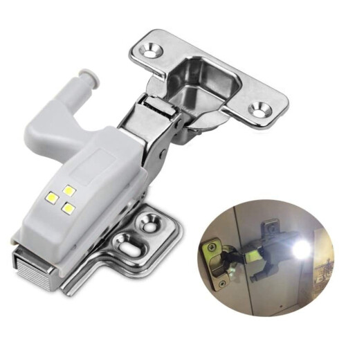 10Pcs Cabinet Cupboard Wardrobe LED Hinge Light  Sensor Lamp Warm White