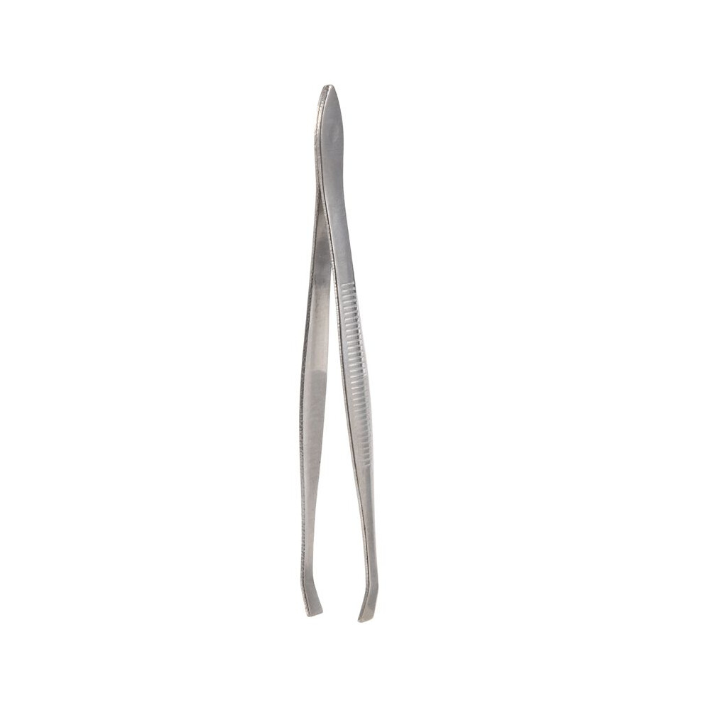 Wella Elements Silver Tone Slanted Flat Tip Metal Hair Eyebrow Tweezer Cosmetic Tool For Lady