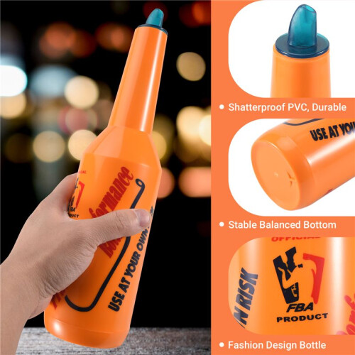 Flair Bartender Bartending Practice Bar Pub Bottle Wine Cocktail Shaker - Orange 2