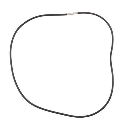 Colar de CordãO de Borracha Preta de 3 Mm com Fecho de AçO InoxidáVel - 22 Polegadas