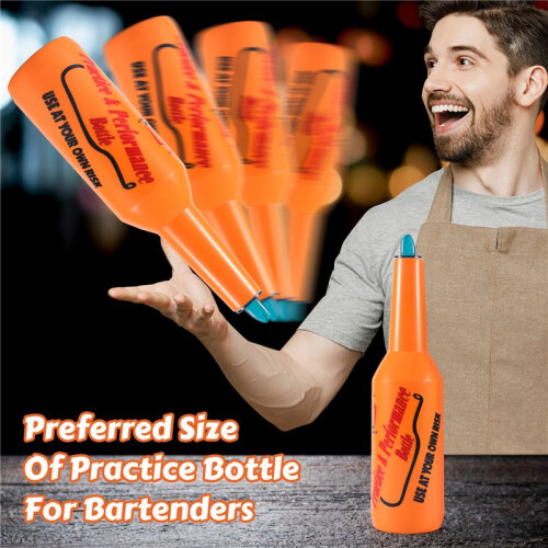 Flair Bartender Bartending Practice Bar Pub Bottle Wine Cocktail Shaker - Orange 1