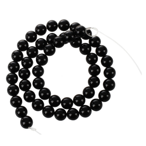 8mm Rund Edle Schwarz Onyx Perlen Bead Strang Halbedelstein 1