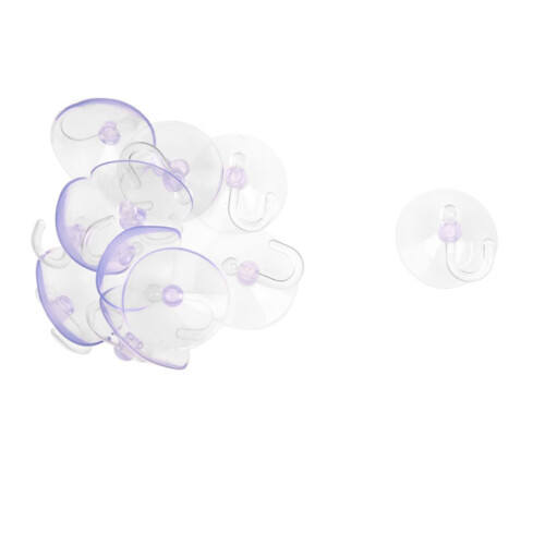 PVC Plastic Suction Cup Hook 40mm 12 Pcs Clear