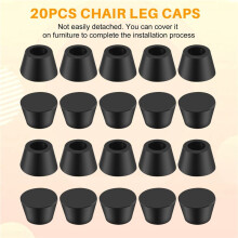 20PCS de protector de almohadilla de pie de Silla de Gaucho negro de la tabla de muebles de 16 mm Diametro