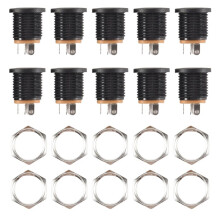 10 St Panelmonterad 17.9x13.8mm Power Jack -Uttag