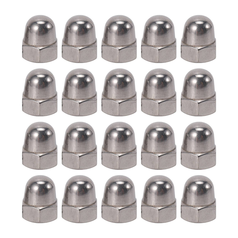 M6 Thread Dia Dome 304 Stainless Steel Cap Acorn Hex Nuts 20Pcs 6033286491983
