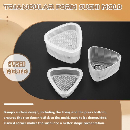 2 PCs Triangular Form Sushi Mold Onigiri Rice  Frame Food Mould Decorating Tools 1