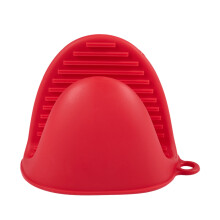 Siliconen Handschoenen Oven Warmte-Geïsoleerde Vingerhandschoenen Koken Magnetron Antislip Grijper Pannenlap (Rood)