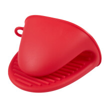 Silicone Guantes Horno Con Aislamiento Térmico Dedo Guantes Cocina Microondas Agarrador Antideslizante Agarradera Pot Rojo