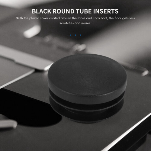 Black Plastica 35mm Dia Blanking End Caps Round Tube Insert 5 pezzi 2