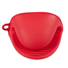 Siliconen Handschoenen Oven Warmte-Geïsoleerde Vingerhandschoenen Koken Magnetron Antislip Grijper Pannenlap (Rood)