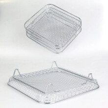 Fritadeira um Ar de TrêS Camadas Grelhador de AçO InoxidáVel Airfryer Ferramenta Assadeira Assadeira Rack de Cozimento Fritadeira um Ar