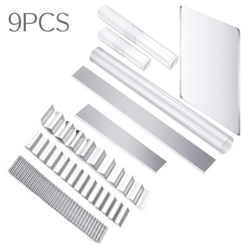 9Pcs Polymer Clay Cutter Tool Set Roller Acrylic Sheet DIY Clay Roller Tool for Shaping Sculpting Modelling