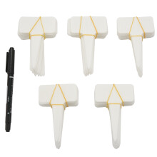 100Pcs White Plant Labels Water T-Types Plant Tag Reusable Nursery Garden Labels Plant Markers for Flower Vegetables