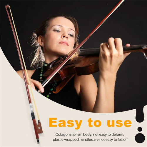 Black Octagonal Bow Children Playing Durable Violin Bow Musical Instruments 4/4 Portable Learn Practice Bow 2