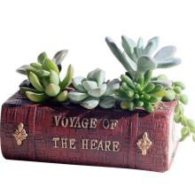 Retro Stijl Literatuur Boek Succulent Bloempot Hars Realistische Boek Planter DuurzameUV-Bestendige Plant Planter Tuin