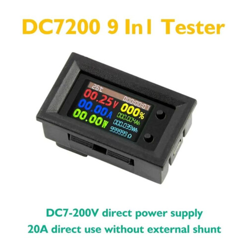 DC720 30V Digitale  Voltmeter Ampèremeter Voltage Wattmeter Temperatuurmeter 9 In1 1