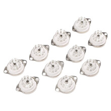 10 Stuks Keramische B9A Verzilverde 9Pin VacuüMbuis Socket Panel Chassis Mount voor ECC81 ECC82 ECC83 EL84 6922 VacuüMbuis