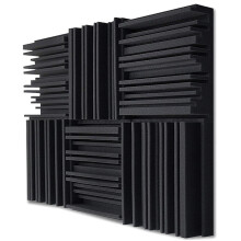 24Pcs Studio Acoustic Foam Panels Soundproof Sponge Drum KTV Room Absorption Treatment Polyurethane Wall Sound Foam Pad