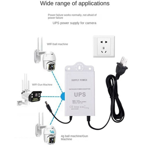 12V-2A Uninterruptible Power Supply for WiFi, Modem, Router, Security Camera  UPS Battery Backup Protector US PLUG 2