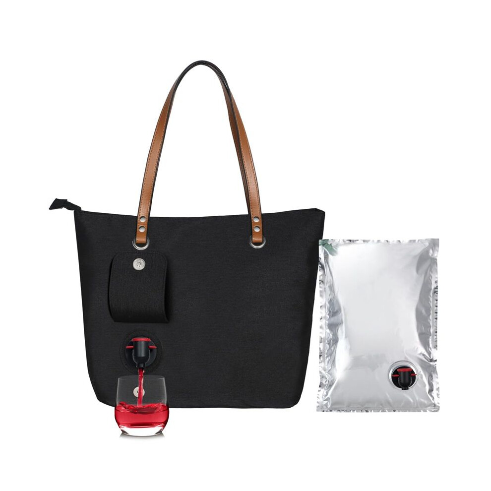 Wine Tote Bag, Beach Cooler For Travel Gift, Leakproof Insulated Purse Carrier With Hidden Spout Compartments Silver 6033300484748