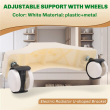 Support de Radiateur Électrique en U, Roulettes Réglables, Déplacement Facile, Blanc