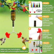 3Packs Floral  Feeder Tubes and Stoppers,Double   Feeding ,Water Feeding Replacement
