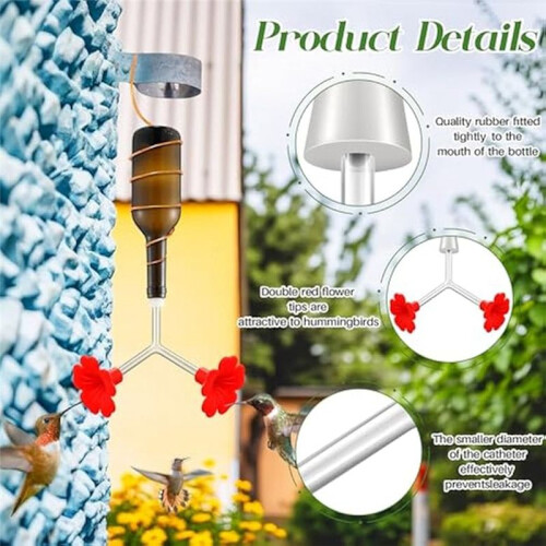 3Packs Floral  Feeder Tubes and Stoppers,Double   Feeding ,Water Feeding Replacement 1