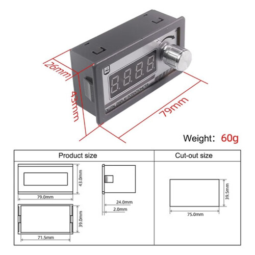Digital Display Potentiometer Variable Resistor 10k Ω Resistance Signal Simulator for Speed Controller Inverter 2