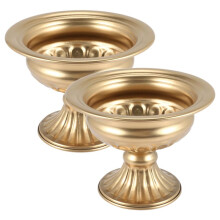 Metal Elegant BröLlop Centerpieces Vas för BröLlopsfestdekoration, Trumpetvas för Jubileumsceremoni (Golden, 2 St)