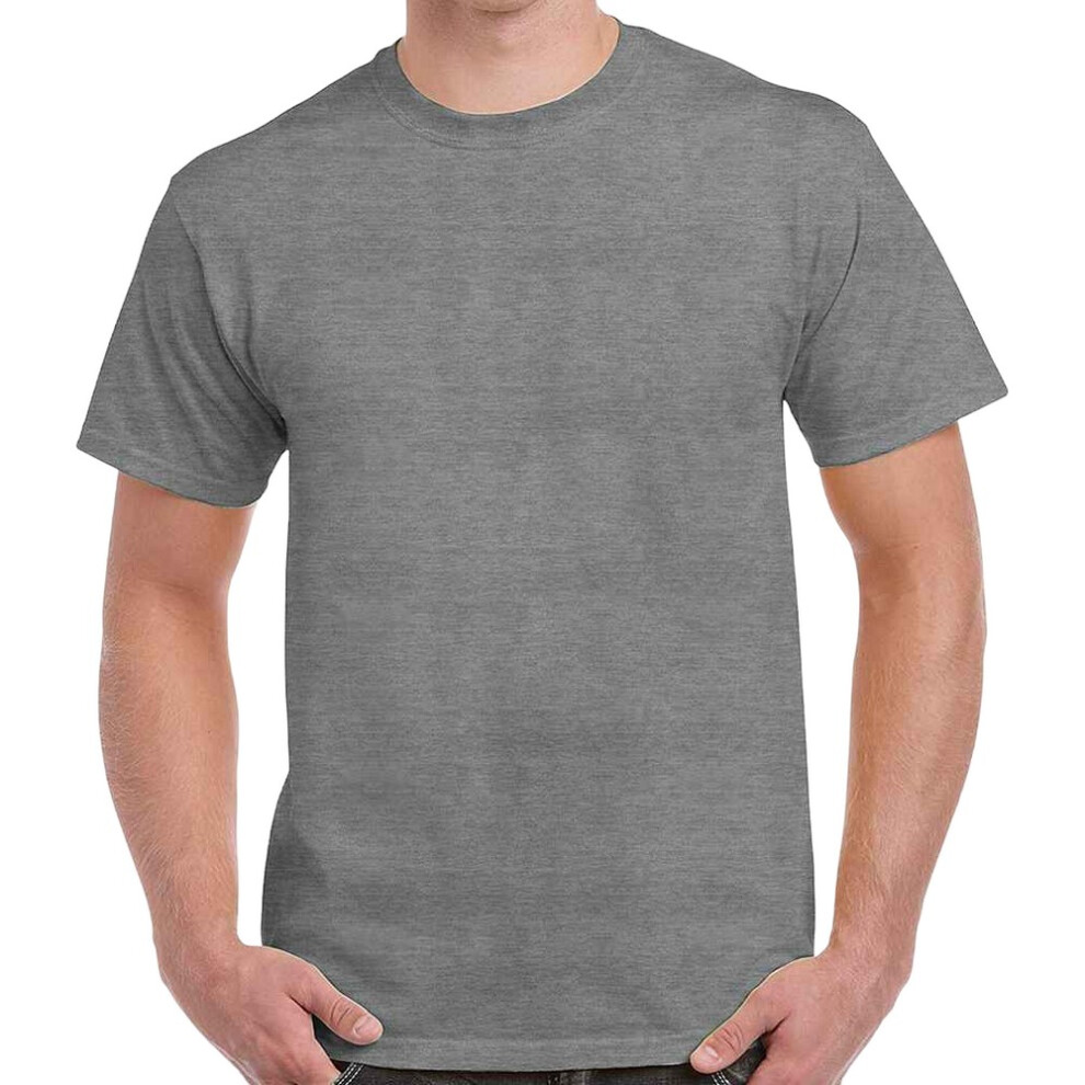 Gildan (M, Graphite Heather) Adults Unisex Heavy Cotton T Shirt