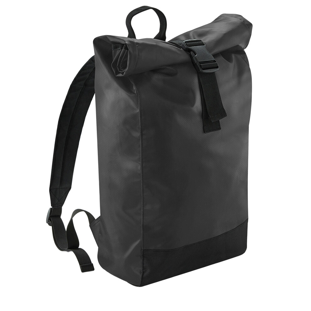Bagbase Roll Top Tarpaulin Backpack Black